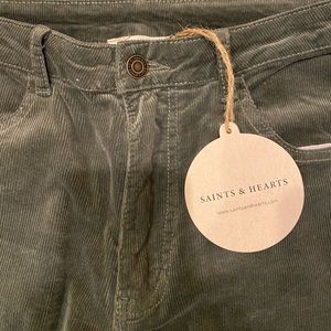 Dark green corduroy bell bottom jeans